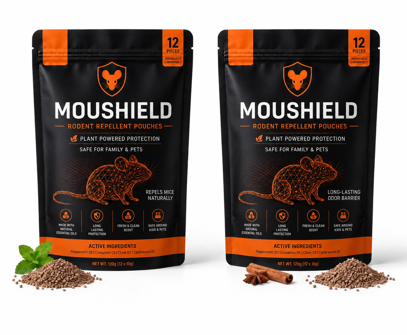 Moushield Natural Mouse & Rodent Repeller Pouch - One Page